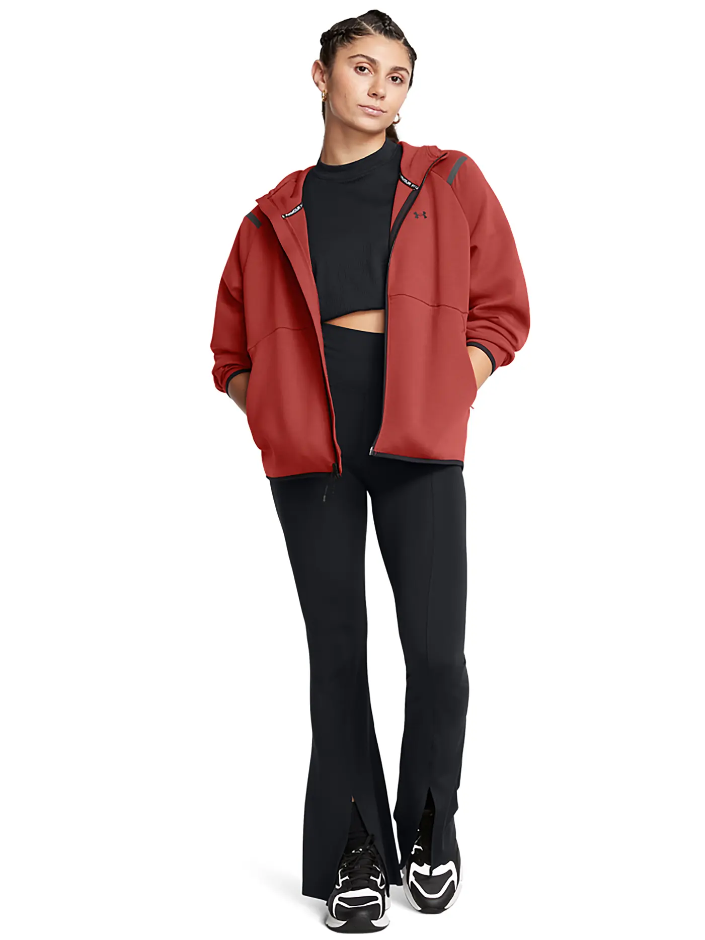 UNDER ARMOUR | Damen Kapuzenjacke UA Unstoppable Fleece mit durchgehendem Zip | 